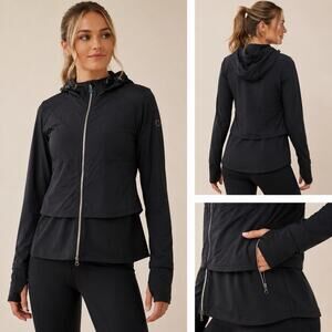 Dover Saddlery Women’s Small Black Equestrian Riding Jacket Hooded Stretch